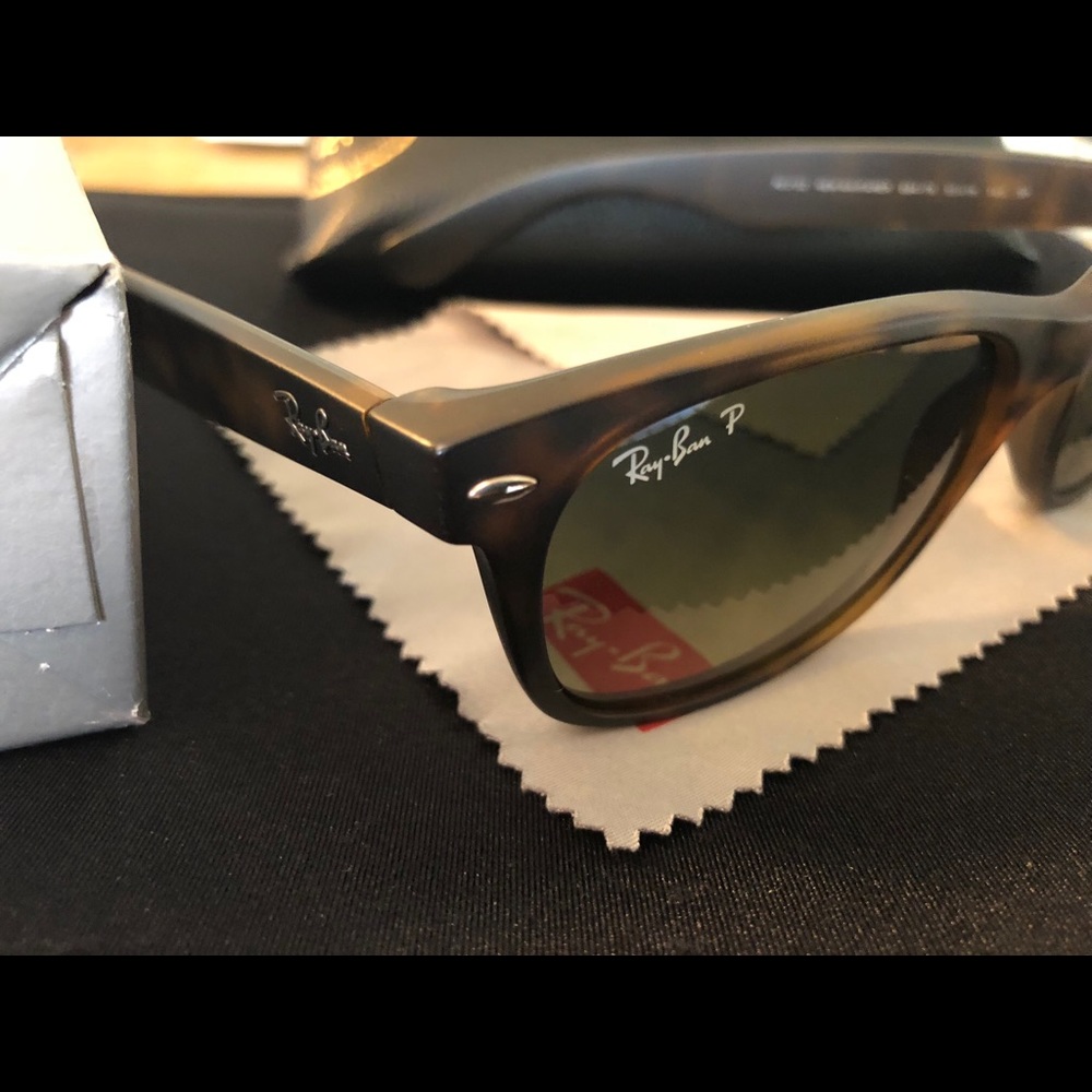 Ray Ban New Wayfarer tortoise polarized sunglasses